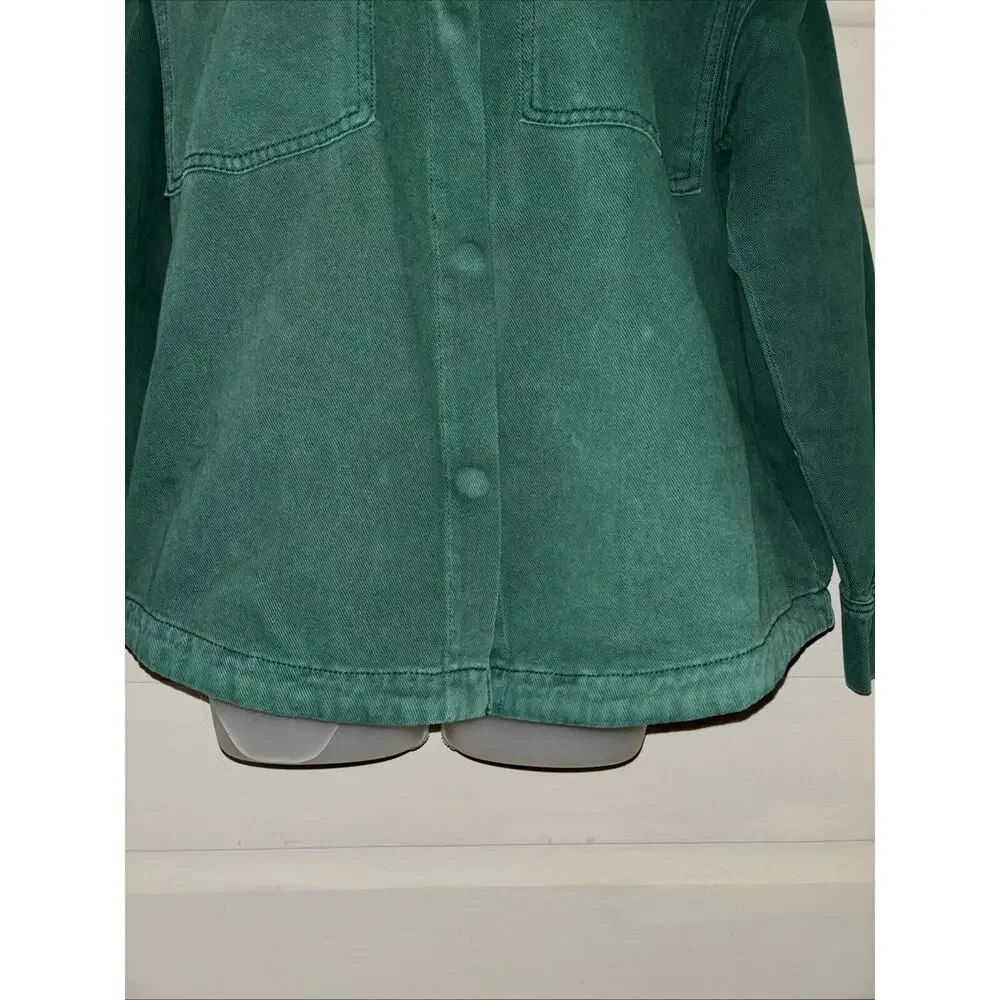 Saltwater Luxe 100% Cotton Long Sleeve Denim Shirt Jacket Shacket Size M - Picture 4 of 9